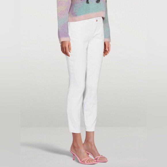 PAIGE Flaunt Bombshell Ankle Skinny Jeans Blanchette White Denim Curvy Fit - Picture 1 of 17